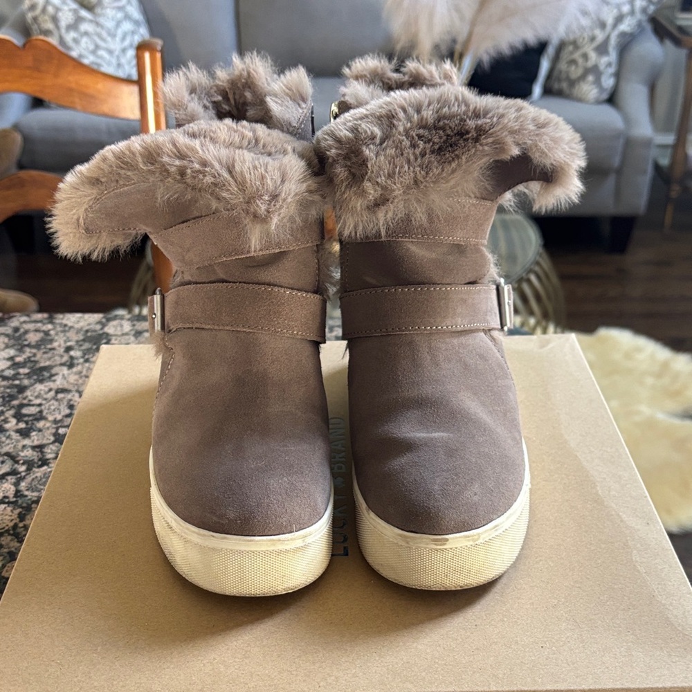 Women's Fur-Lined Ankle Boots - grey
